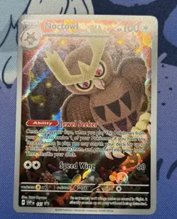 Pokemon Noctowl SVP 141 Stellar Crown Full Art Holo Black Star Promo NM - Image 1