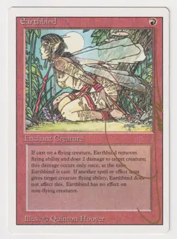 Gold Signed Earthbind MP Revised Edition Artist Quinton Hoover 1994 MTG Magic! - Image 1