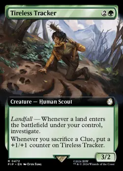 MTG Tireless Tracker (Extended Art) [Fallout] Near Mint - Image 1