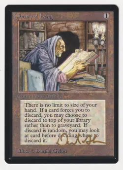 Gold Signed Library of Leng NM Beta Limited Artist Daniel Gelon 1993 MTG Magic! - Image 1