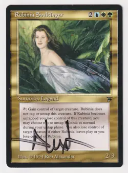 Signed Rubinia Soulsinger LP Legends Artist Rob Alexander 1994 MTG Magic Rare! - Image 1