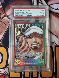 One Piece Card PSA9 Trafalgar Law OP01-002 Leader Japanese - Image 1
