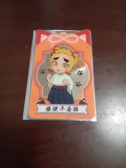 Namco Demon Slayer: Kimetsu No Yaiba Urushi Sho Clear Card Sheet Rengoku Senjuro - Image 1