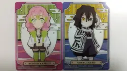 Iguro Obanai Kanroji Mitsuri 2-Piece Set Normal Card Demon Slayer Stained Glass - Image 1