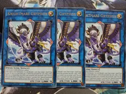 Yugioh Knightmare Gryphon X3 Rare GEIM-EN041 1st Ed Near Mint Playset - Image 1
