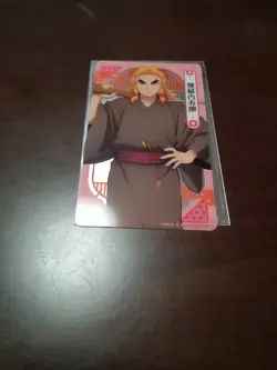 Namco Demon Slayer: Kimetsu No Yaiba Urushi Sho Clear Card Sheet Rengoku Kyojuro - Image 1