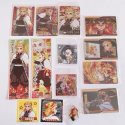 Demon Slayer Trading Card Wafers Stickers Metal Charm Retsuden Rengoku Kyojuro C - Image 1