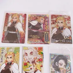 Demon Slayer Trading Card Wafers Stickers Metal Charm Retsuden Rengoku Kyojuro C - Image 4