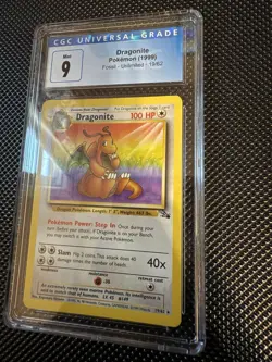 Dragonite 19/62 Fossil Unlimited 1999 Pokemon Card Graded CGC Mint 9 Blue Label - Image 1