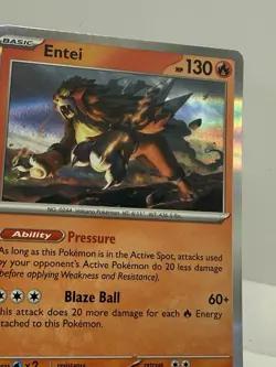 Entei Holo Rare #030/197 2023 Obsidian Flames Pokemon plus Reverse Holo - Image 3