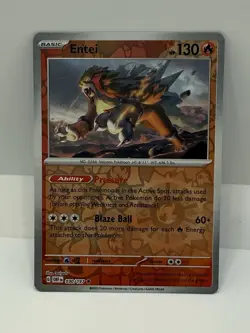 Entei Holo Rare #030/197 2023 Obsidian Flames Pokemon plus Reverse Holo - Image 5