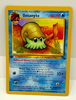 Omanyte - 52/62 Fossil Set - Common Pokemon Card 1st edition WOTC - Image 1