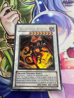 RED DRAGON ARCHFIEND FRENCH ULTRA RARE TDGS-EN041 FR041 HEAVY PLAY YUGIOH - Image 1
