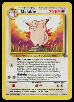 Pokemon Card - Clefable Jungle 17/64 Rare - Image 1
