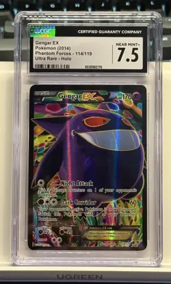CGC 7.5 Gengar EX 2014 Phantom Forces 114/119 Ultra Rare Holo Pokemon Card - Image 1