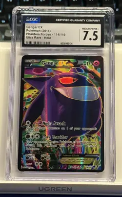CGC 7.5 Gengar EX 2014 Phantom Forces 114/119 Ultra Rare Holo Pokemon Card - Image 2