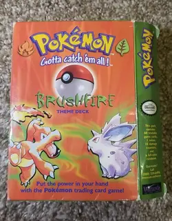 1999 Pokemon TCG Base Brushfire Theme Deck EMPTY BOX ONLY NO CARDS Wizards WotC - Image 1