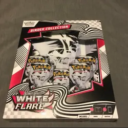 Pokemon White Flare Binder Collection Box 5 Booster Packs - Image 1