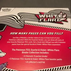 Pokemon White Flare Binder Collection Box 5 Booster Packs - Image 4