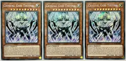 3 x DUNE-EN089 Crystal God Tistina - Secret Rare 1st Edition Near Mint YuGiOh - Image 1