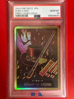 PSA10 One Piece Card Super Parallel Don Card Gold Frame Sabo - Image 1