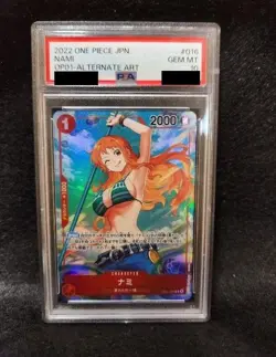 One Piece Card Nami R Parallel OP01 016 PSA10 - Image 1