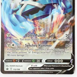 Metagross V 112/198 Chilling Reign Rapid Strike LP Pokemon TCG Card Holo Rare - Image 3
