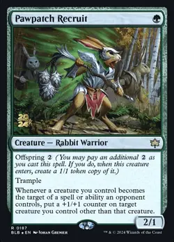 Magic the Gathering MTG - Pawpatch Recruit - Bloomburrow - Promo Foil - Image 1