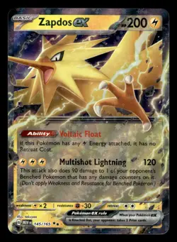 Zapdos ex 145/165 Double Rare 151 Set Pokemon Card - Image 1