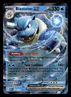 Blastoise ex 009/165 Double Rare 151 Set Pokemon Card - Image 1