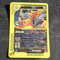 2003 Pokemon CRYSTAL CHARIZARD Skyridge REVERSE HOLO Rare JUMBO TOPPER Card 9/12 - Image 2