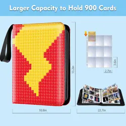 Card Binder 9 Pocket, 900 Pockets Trading Card Binders, Double Sided PU Toplo... - Image 2