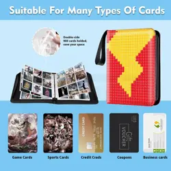 Card Binder 9 Pocket, 900 Pockets Trading Card Binders, Double Sided PU Toplo... - Image 4