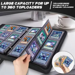 Toploader Binder, Holds 3”x4” Toploaders Top Loader Card Storage Case, 360 Po... - Image 2