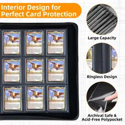 Toploader Binder, Holds 288 Toploaders, 9 Pocket Top Loader with Sleeves Card... - Image 5