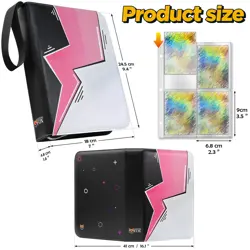 Trading Card Binder, 4 Pockets Card Holder, 55 Double Sided Removable Pages, ... - Image 5