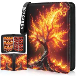 Card Binders 9 Pocket with 900 Pockets,Premium Zipper Case with 50 Removable ... - Image 1