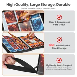 Card Binders 9 Pocket with 900 Pockets,Premium Zipper Case with 50 Removable ... - Image 4