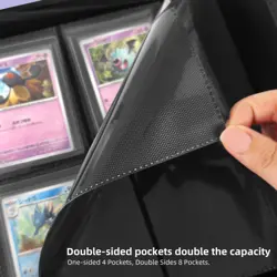 4 Pocket Top Loader Card Binder 128 Toploader Card Slot Trading Card Binders ... - Image 3