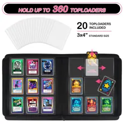 Toploader Binder Holds 360 Top Loaders, 9 Pocket Ringless Card Holder for 3" ... - Image 2