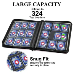 9 Pockets Top Loader Binder Holds 324 Cards, Premium PU Leather Trading Card ... - Image 2