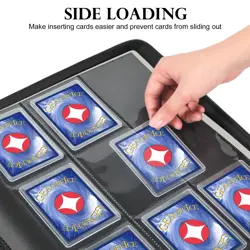9 Pockets Top Loader Binder Holds 324 Cards, Premium PU Leather Trading Card ... - Image 5