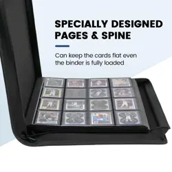 16-Pocket Toploader Binder Holds 640 3"x 4" 35PT Toploaders, Card Collection ... - Image 2
