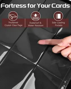 2 Pack Top Loader Binder 576 Capacity with 9-Pocket Pages, PU Leather Card Bi... - Image 3