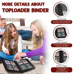 Toploader Binder 4 Pocket, Top Loader Card Storage Holds 96 Cards Top Loader ... - Image 3