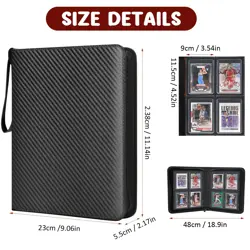 Toploader Binder 4 Pocket, Top Loader Card Storage Holds 96 Cards Top Loader ... - Image 4