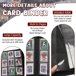 Toploader Binder, 9 Pocket Top Loader Card Binder for Trading Cards Toploader... - Image 3