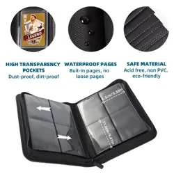TopLoader Binder 4 Pocket, Top Loader Binder Holds 128 Cards, Trading Card Bi... - Image 5