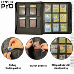 Top Loader Binder - 288-Card 9-Pocket PU Leather Trading Card Album - Fits 3"... - Image 3