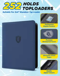9 Pocket Top Loader Binder-Trading Card Binder with Zipper Double-Sided Premi... - Image 2